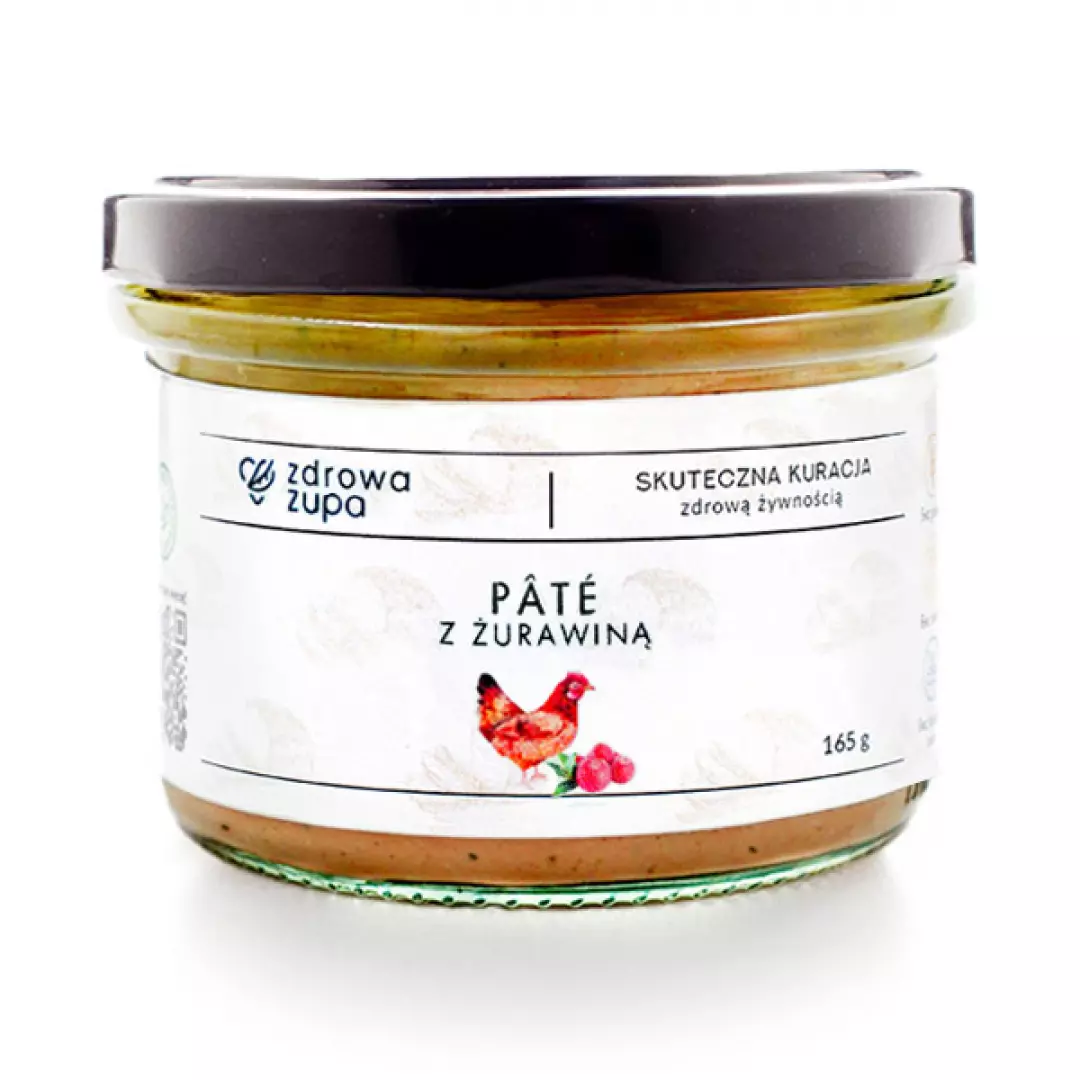 Pâté z żurawiną bezglutenowe, czysty skład (165g)