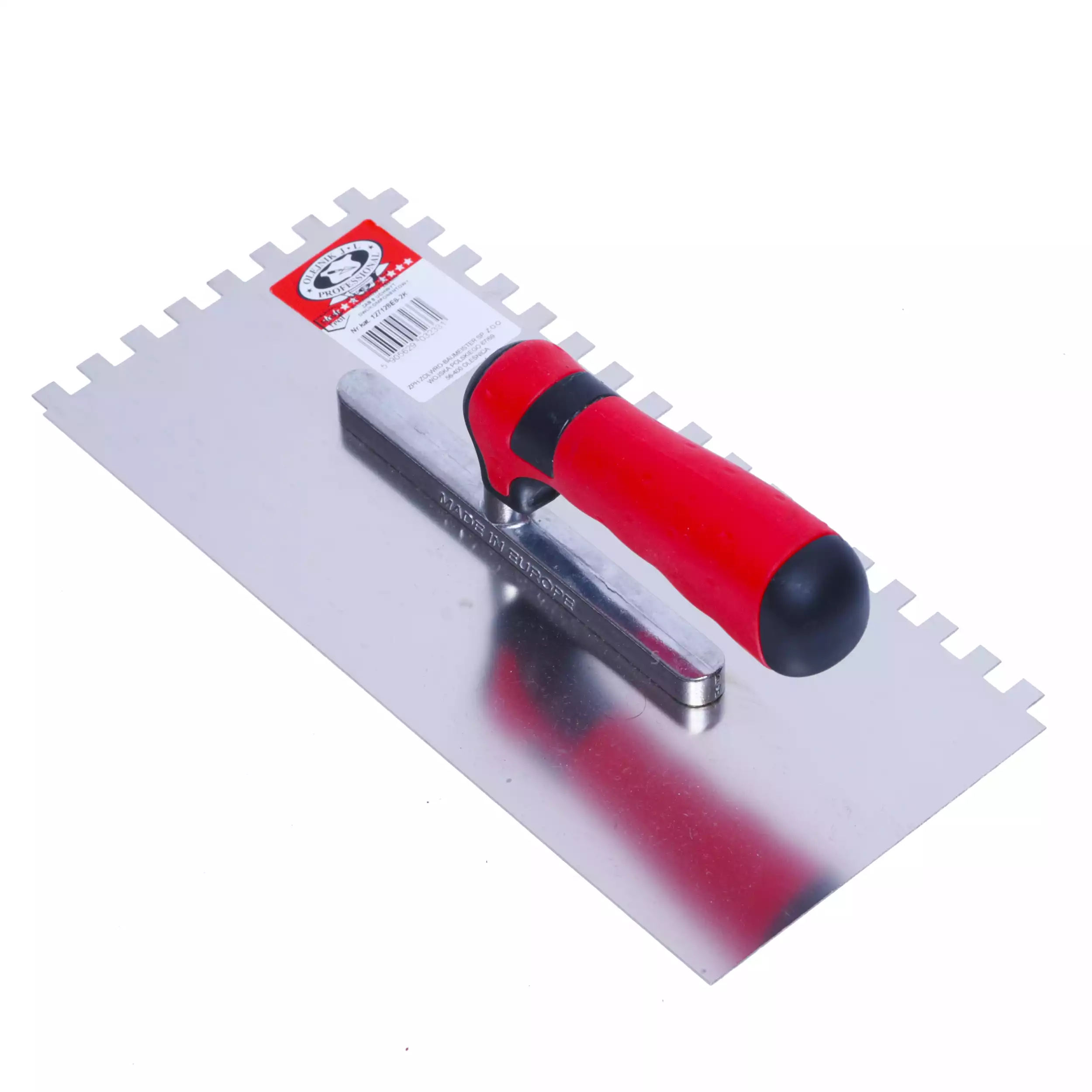OLEJNIK PACA NIERDZEWNA Z ZĘBEM UCHWYT DWUKOMPONENTOWY 280x130MM ZĄB 8X8MM
