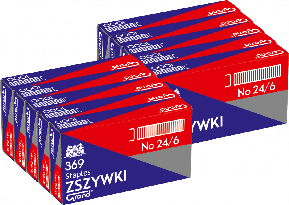 Grand zszywki 24/6, 1000 szt., srebrne
