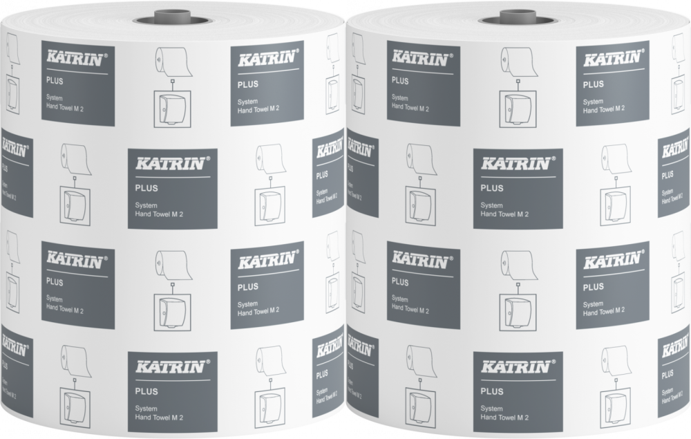 Ręcznik papierowy Katrin Plus System M2 2-warstwowy, 150 m, w roli, biały
