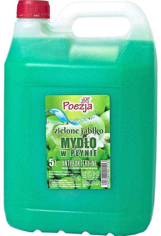 Poezja Mydło w płynie antybakteryjne zielone jabłuszko zapas 5 l