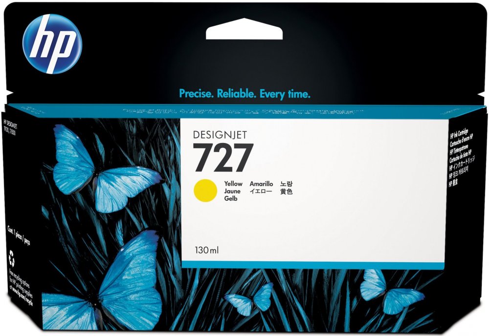 Hewlett Packard tusz HP 727 (B3P21A), 130 ml, yellow (żółty) — oryginalny