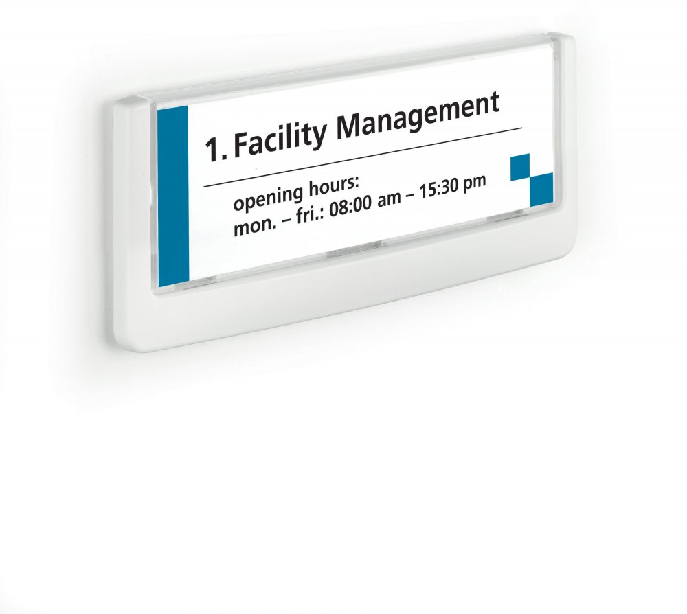 Tabliczka przydrzwiowa Durable Click Sign, 149x52.5 mm, biały