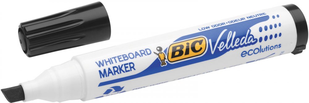 Marker suchościeralny BIC Velleda ECOlutions, ścięta końcówka, czarny