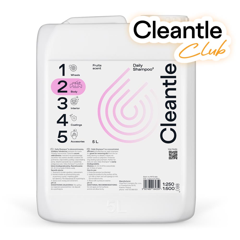 Cleantle Daily Shampoo Fruit Scent 5L - neutralny szampon samochodowy