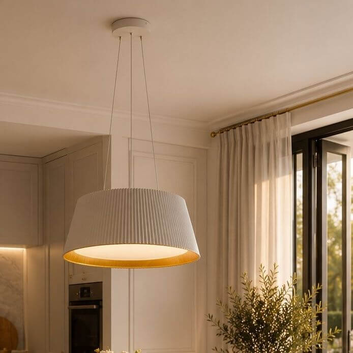 Step Into Design Frill lampa wisząca 1x21 W biała-drewno ST-DL6487-WH