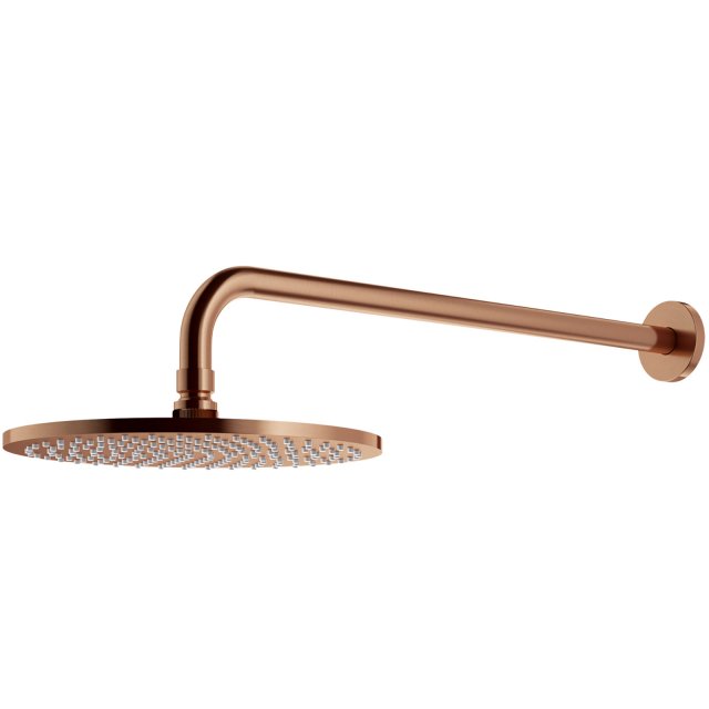 OMNIRES Deszczownica SLIMLINE o25 cm z ramieniem miedź szczotkowana W