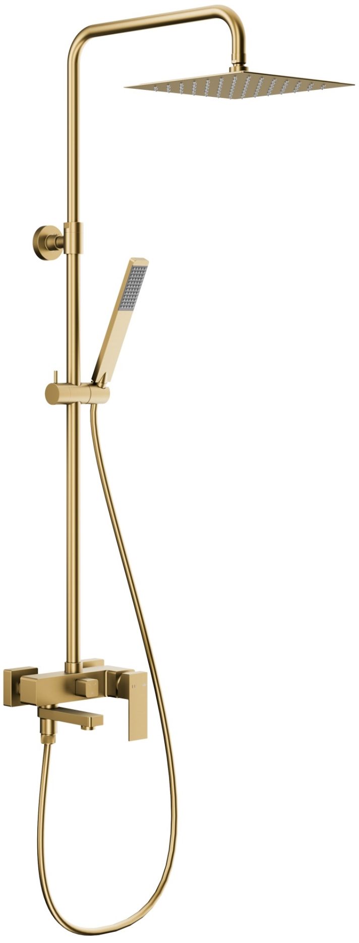 Darmowa Dostawa - Zestaw wannowo-prysznicowy ścienny z deszczownicą złoty KFA Armatura Logon Brushed Light Gold 513692539