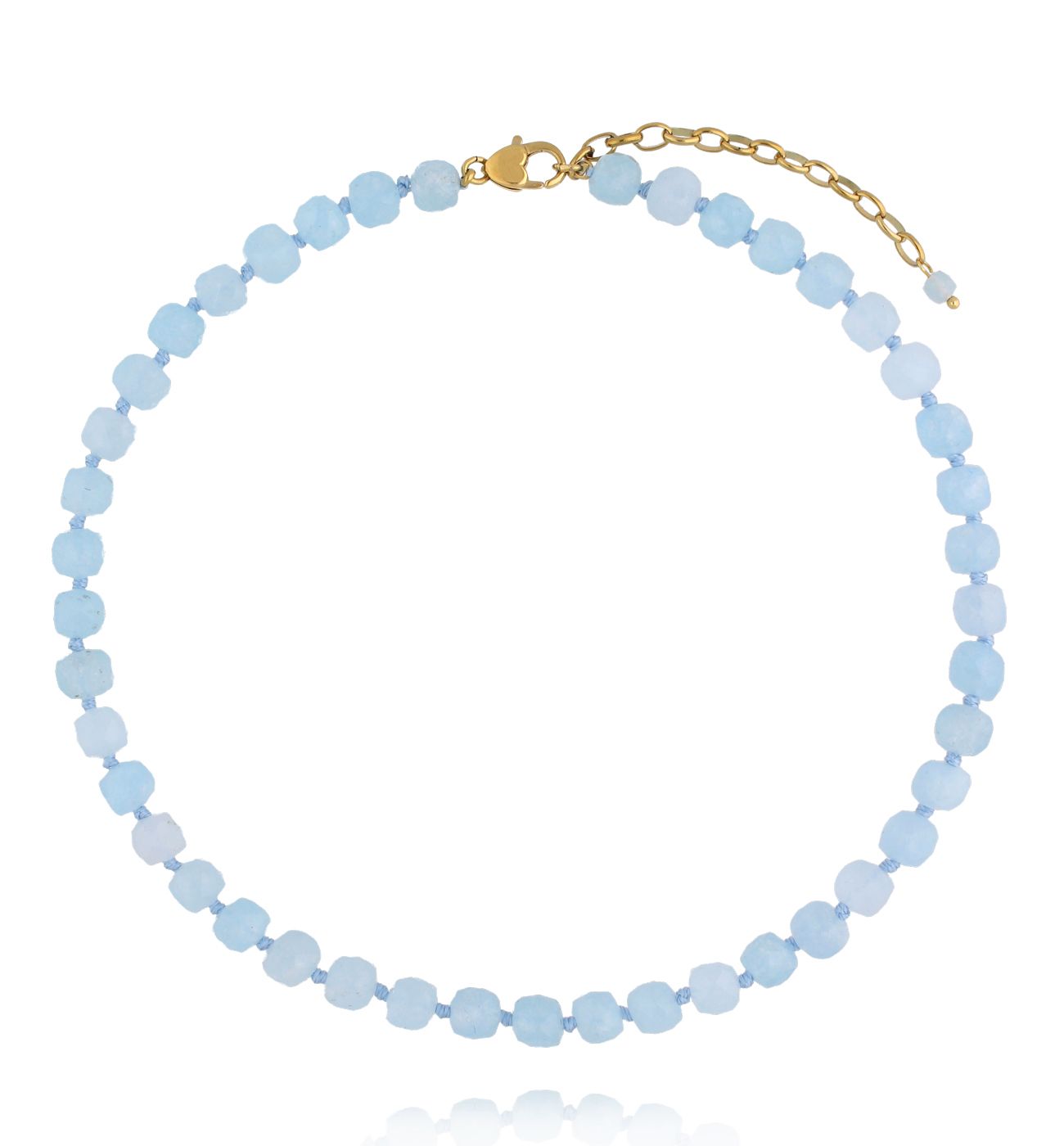 Naszyjnik z błękitnych jadeitów Aquamarine - By Dziubeka