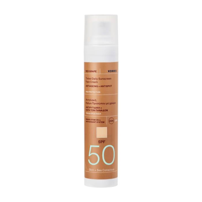 Korres koloryzujący krem ochronny do twarzy RED GRAPE Tinted Daily Sunscreen Face Cream SPF50