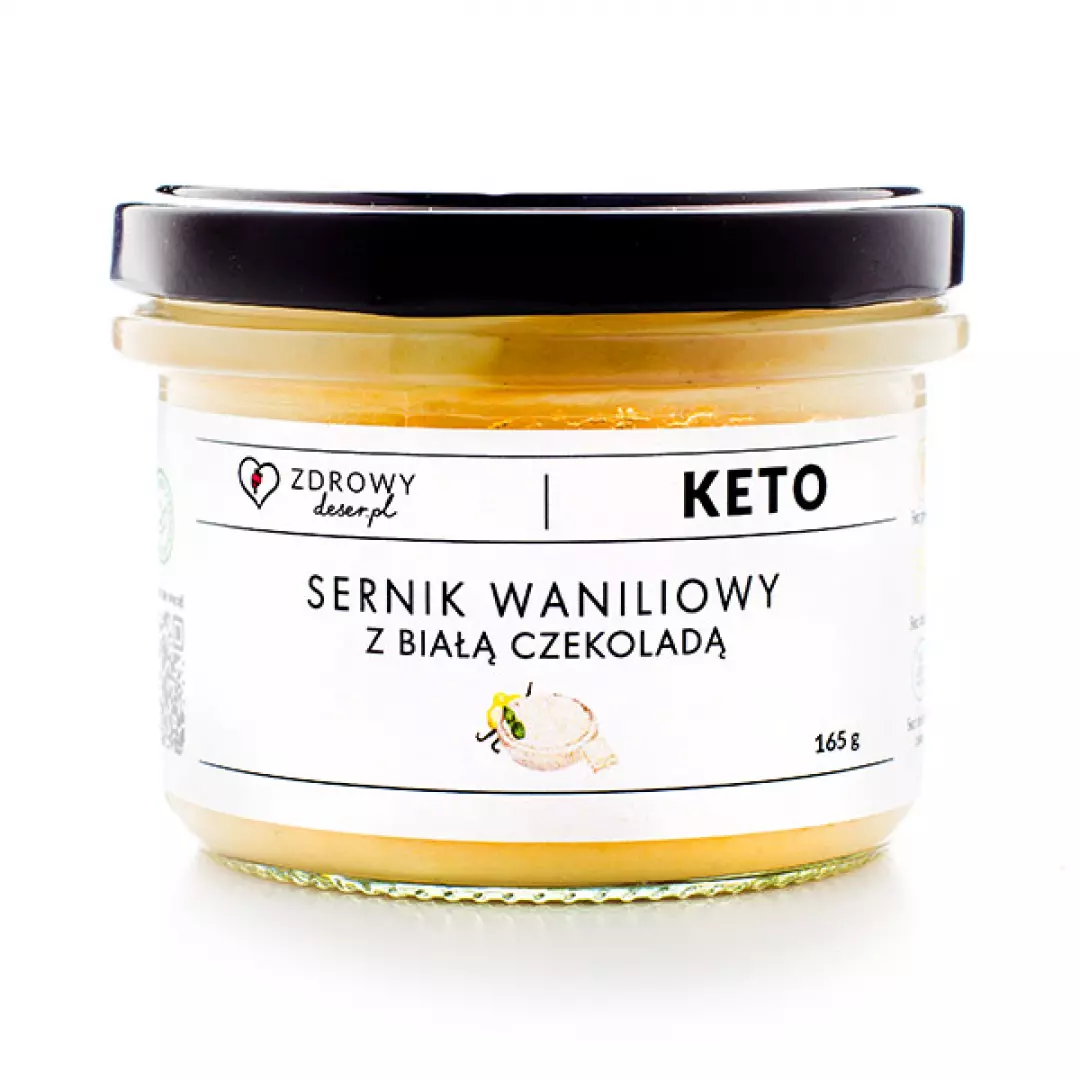 Keto sernik waniliowy z białą czekoladą bez cukru, bez glutenu i laktozy (165g)