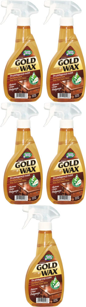 5x Płyn do pielęgnacji mebli Gold Drop Gold Wax, z rozpylaczem, białe kwiaty, 400ml