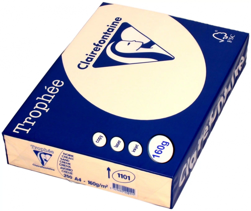 Clairefontaine Trophee papier kolorowy A4 160 g/m2, 250 ark., piaskowy (1101)