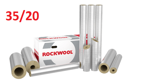 Otulina ROCKWOOL wełna 35/20 ROCKWOOL 800 ALU MB