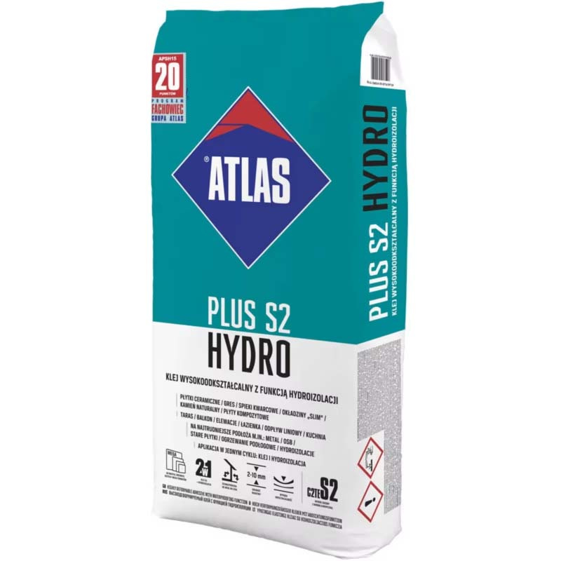 Klej do płytek C2TES2 Atlas Plus S2 Hydro 15kg