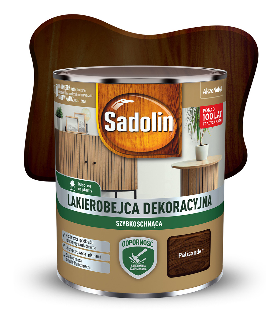 Lakierobejca dekoracyjna Palisander 0,7L Sadolin