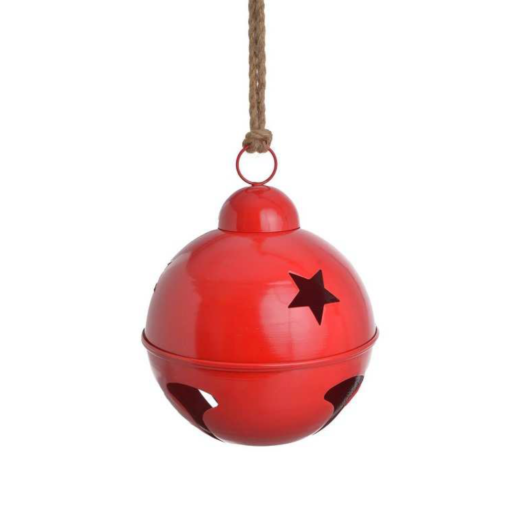 Zawieszka dzwonek janczar metalowy czerwony, gwiazdki 25,5cm
