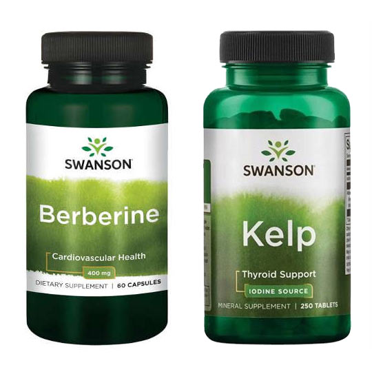 Swanson - zestaw: berberine + kelp