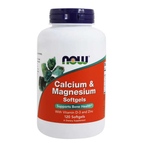 Now foods, calcium and magnesium, 120 kapsułek miękkich