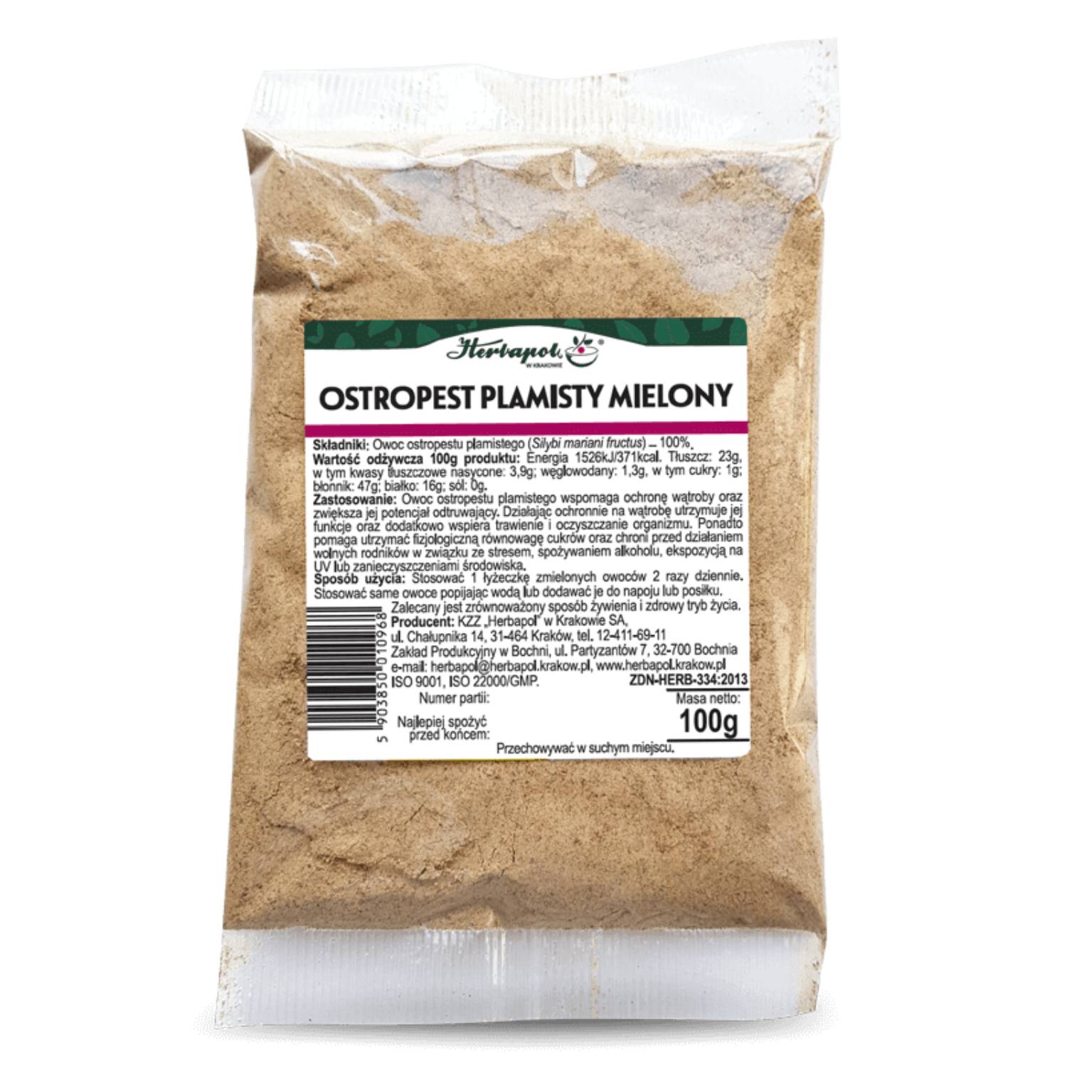 Herbapol kraków - ostropest plamisty mielony, 100 g