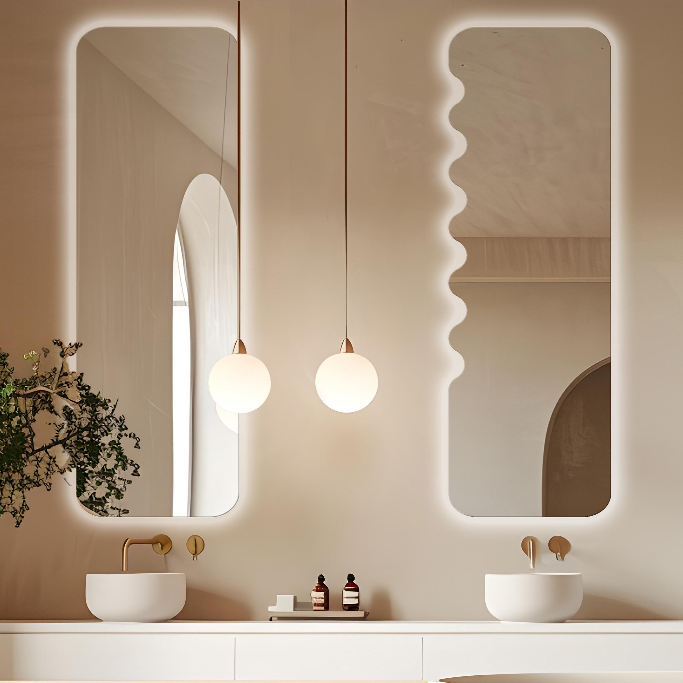 Guarda Harmony no.1 lustro 40x100 cm prostokątne z oświetleniem opti white FLA-HAR1-40X100-LI12V-O