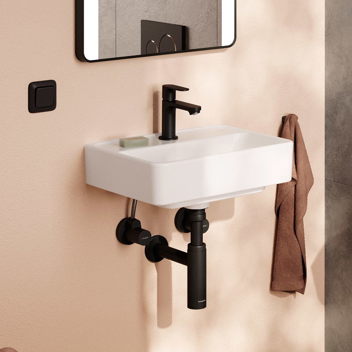 Hansgrohe Xanuia Q umywalka 45x34 cm prostokątna ścienna biała 60230450