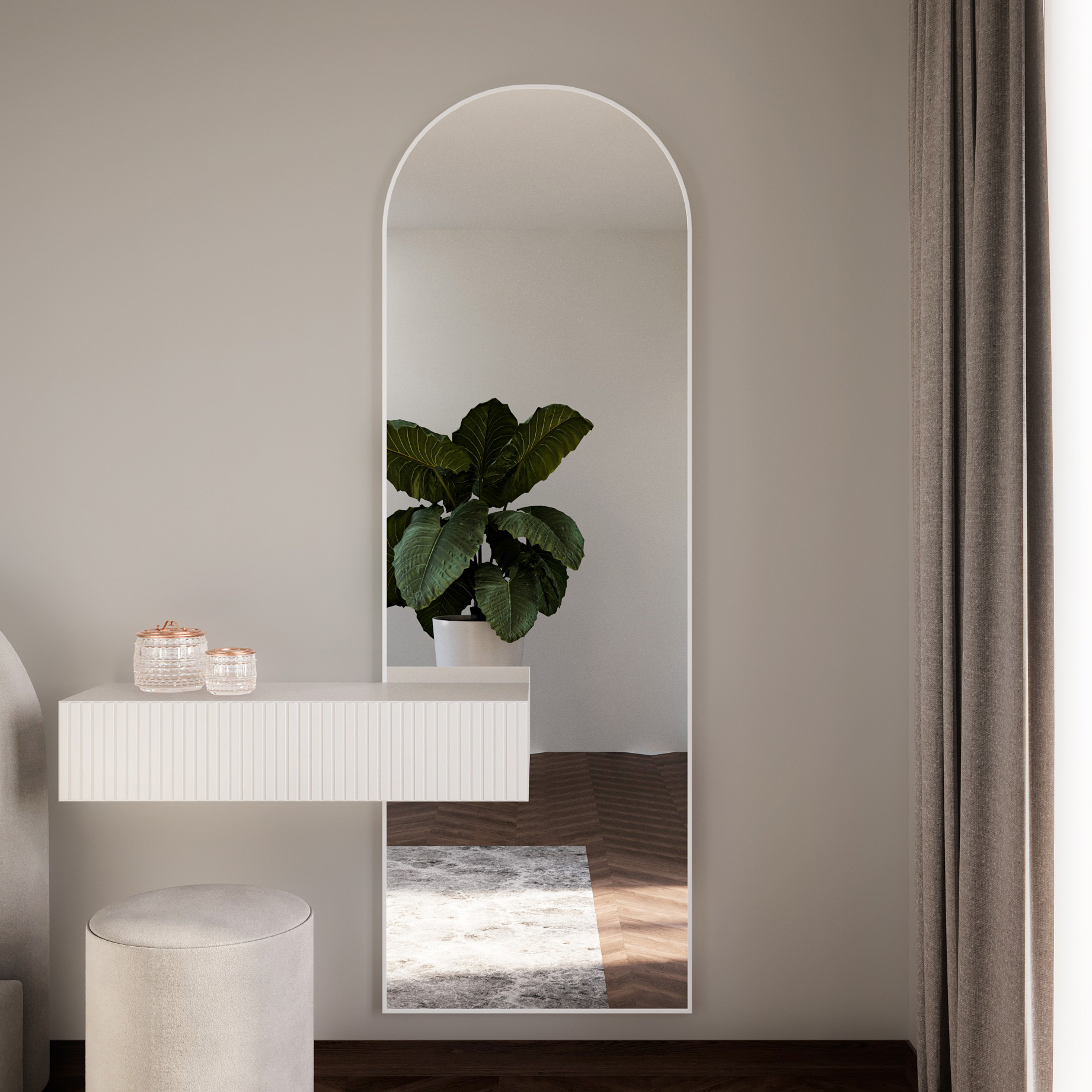 Baltica Design Tiny Border Pastille Cut lustro 50x110 cm białe