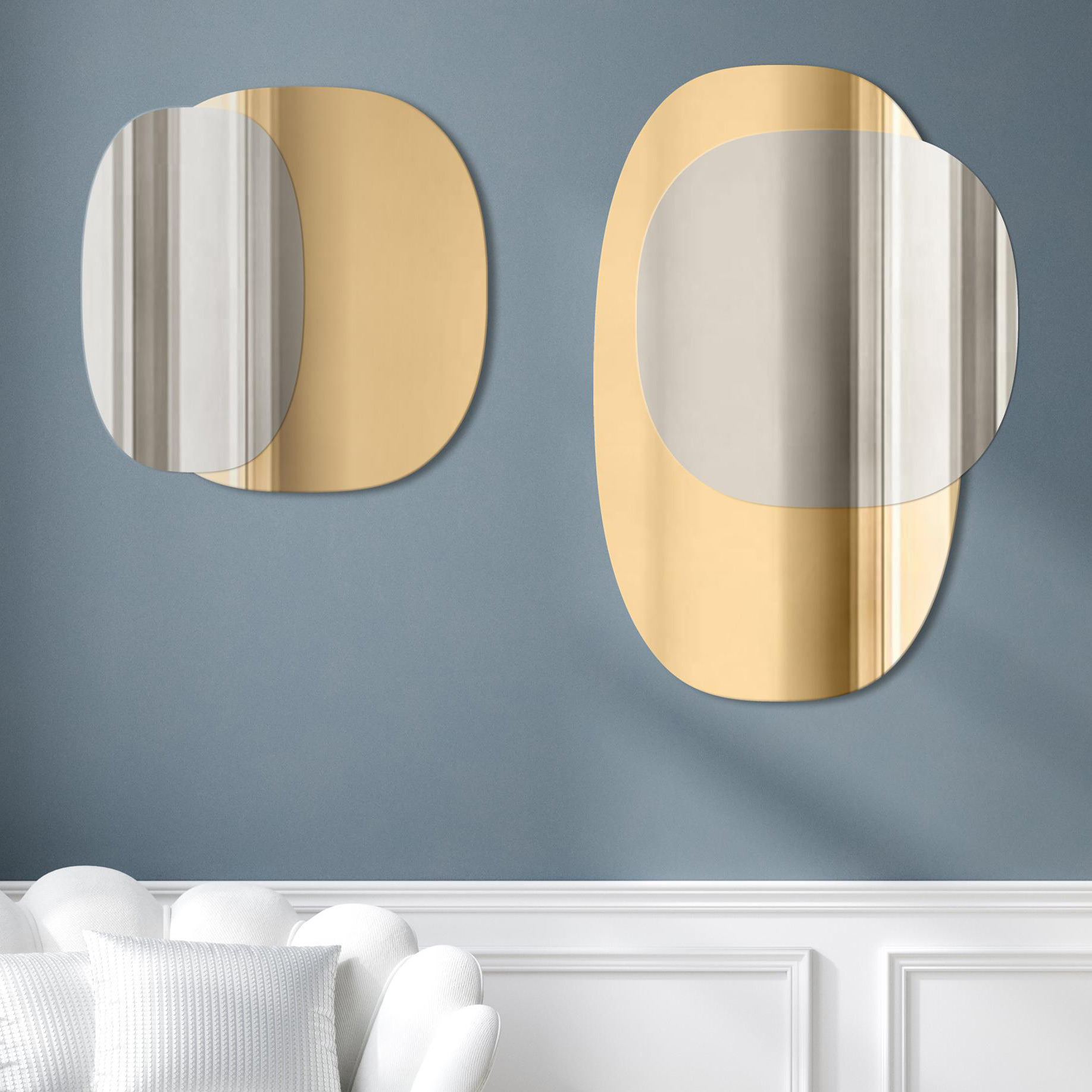 Guarda Gusto no. 1 Gold lustro 100x95 cm złoty/srebrny TOS-GUS1-GOLD-100x95