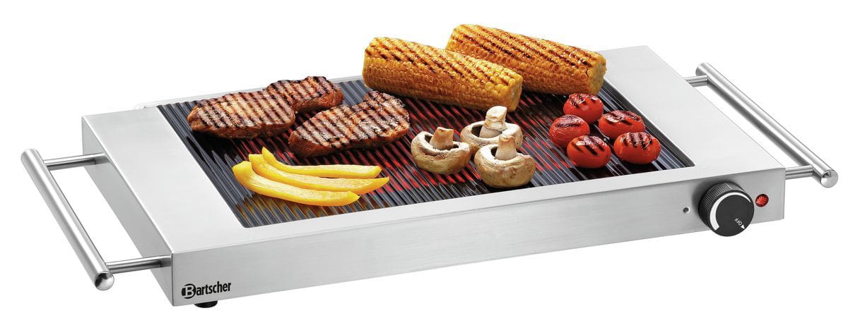 Płyta grillowa szklana, ryflowana, 1,2kW Bartscher