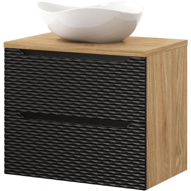 COMAD Zestaw mebli OCEAN BLACK szafka z blatem 70 cm, umywalka CLOUD