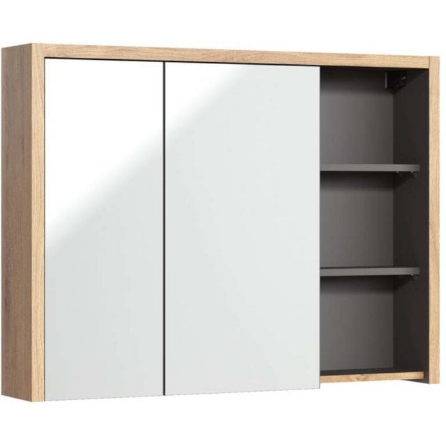 COMAD Szafka z lustrem DEVON 846 dąb shetland/grafit 100 cm do samodz
