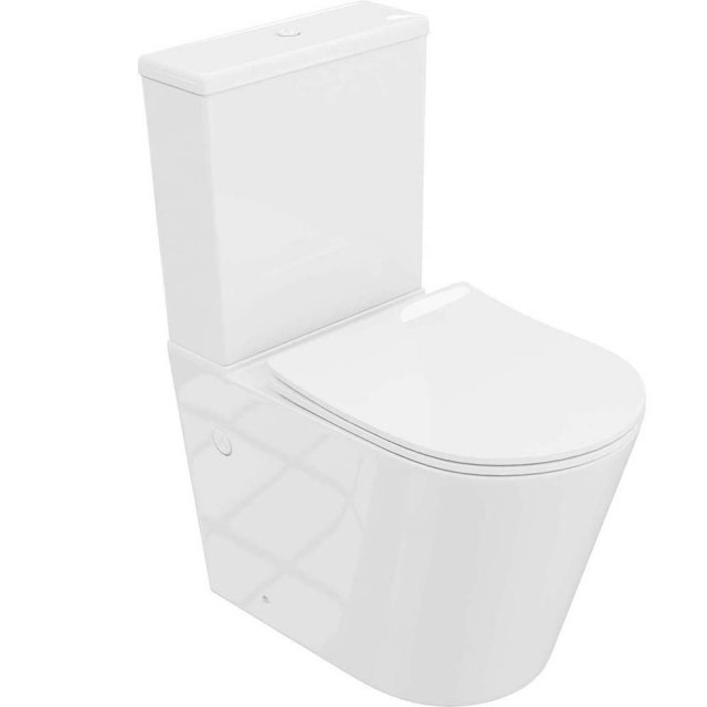 LAVITA Kompakt WC NEPTUN bezkołnierzowy z deską duroplastową biały