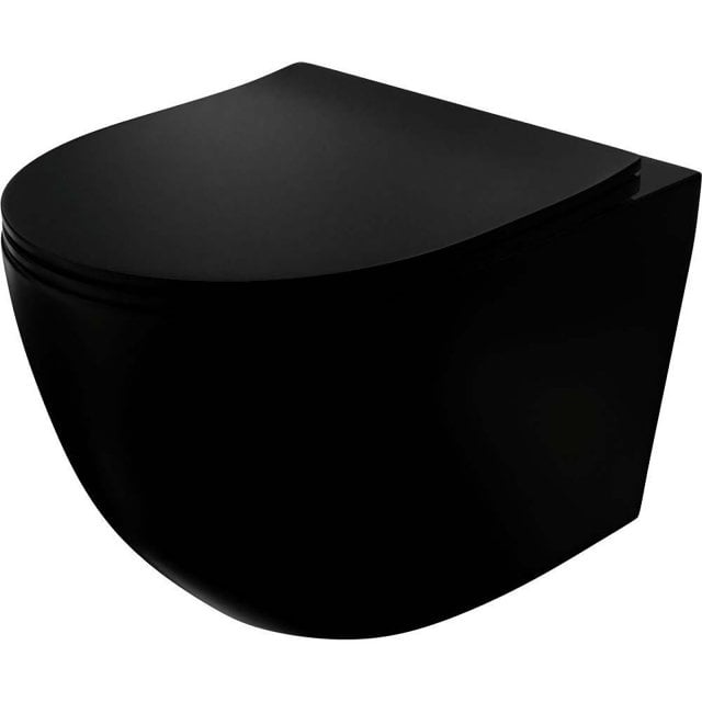 LAVITA Miska WC podwieszana SINTO BLACK 3.0 wirowa z deską duroplasto