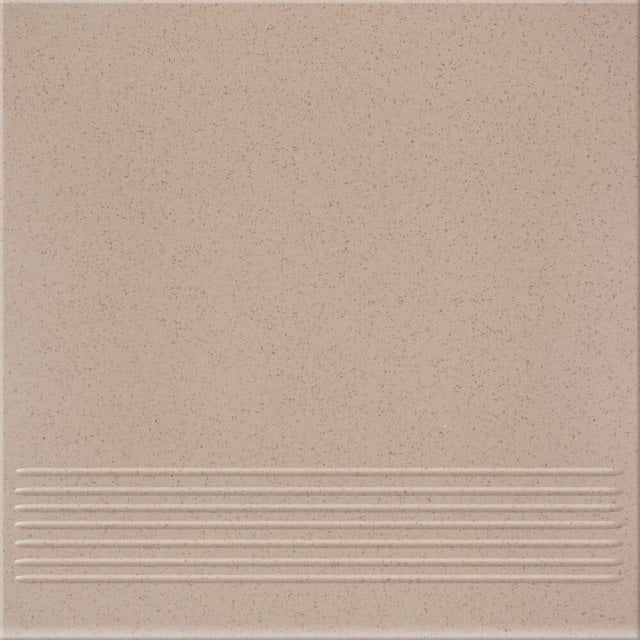 Gres techniczny stopnica K300 dark beige mat 30x30 gat. I