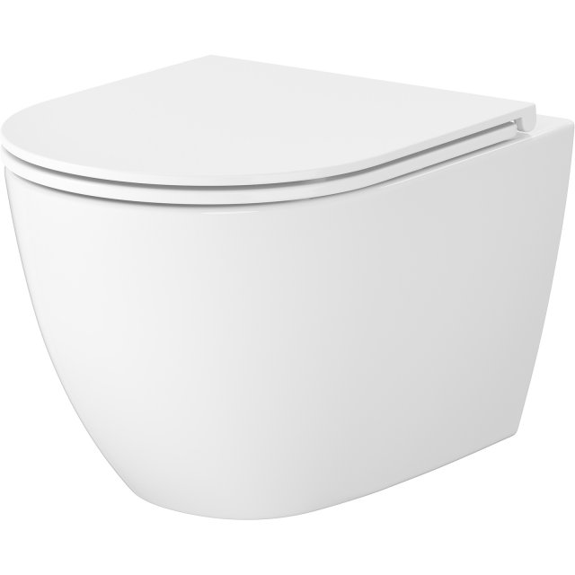 LIVI Miska WC podwieszana bezkołnierzowa wirowa PRO OVAL z deską duro