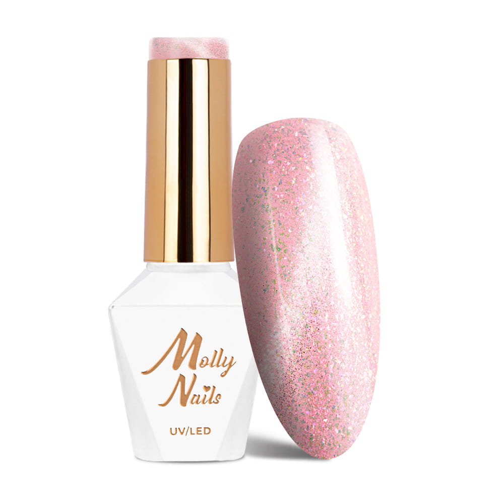 Lakier hybrydowy LED/UV Gel Polish Pinks Cat Eye Pastel Nr 181 Molly Nails HEMA/Di-HEMA Free 8g