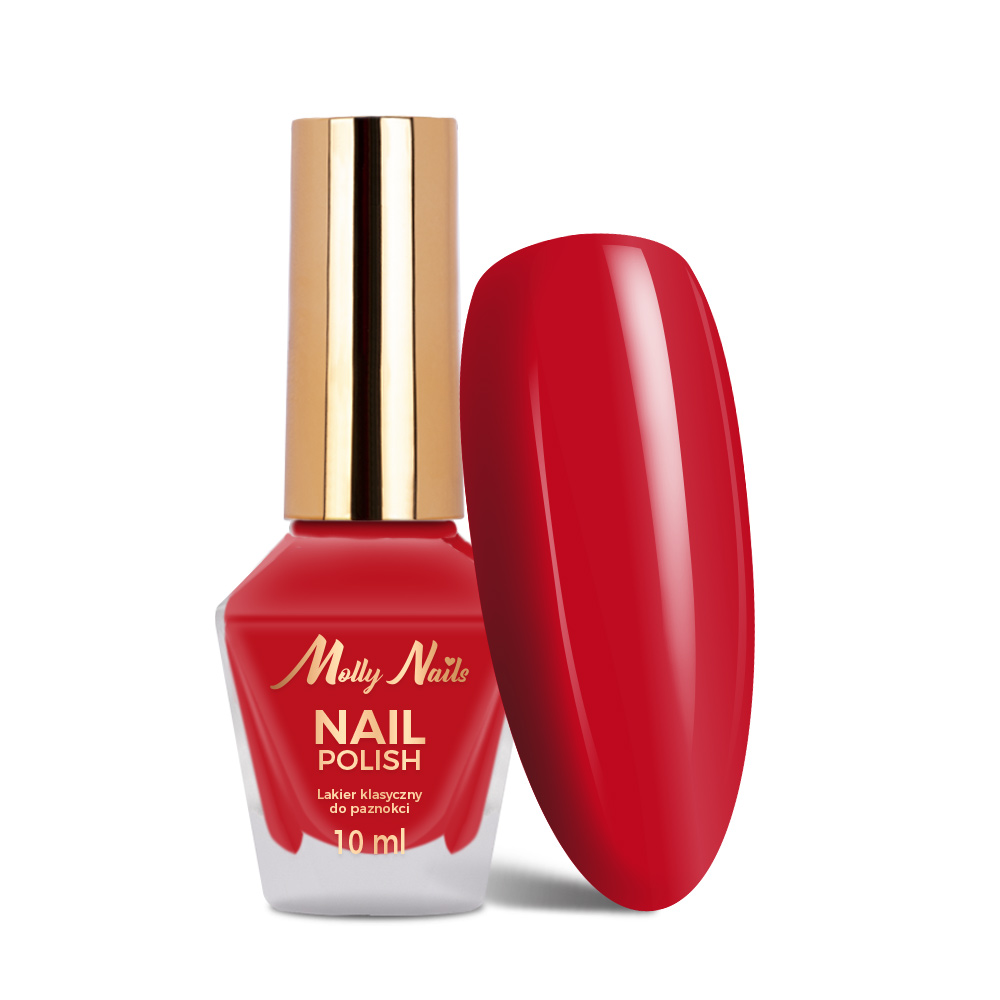 Lakier klasyczny Molly Nails Red Vinyl 10 ml