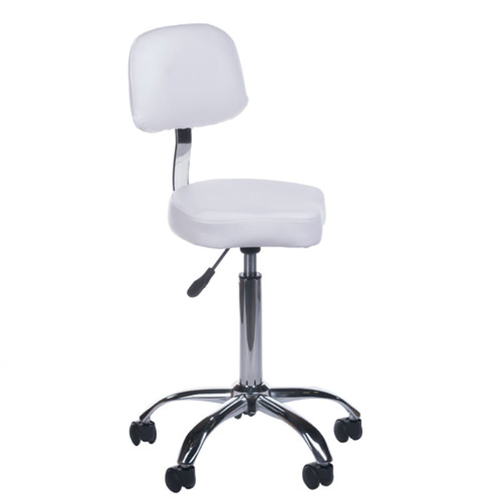 BS Taboret kosmetyczny z oparciem BH-7268 Biały