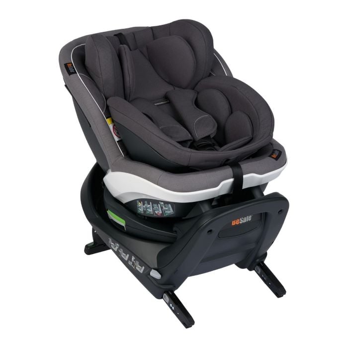 Besafe Izi Turn B i-Size - obrotowy fotelik samochodowy od 40 do 105 cm wzrostu 0-18 kg-02 - Metaliczny Melange