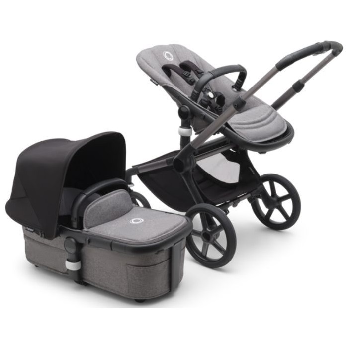 Bugaboo Fox 5 - wózek głęboko-spacerowy-Graphite-Midnight Black-Grey Melange