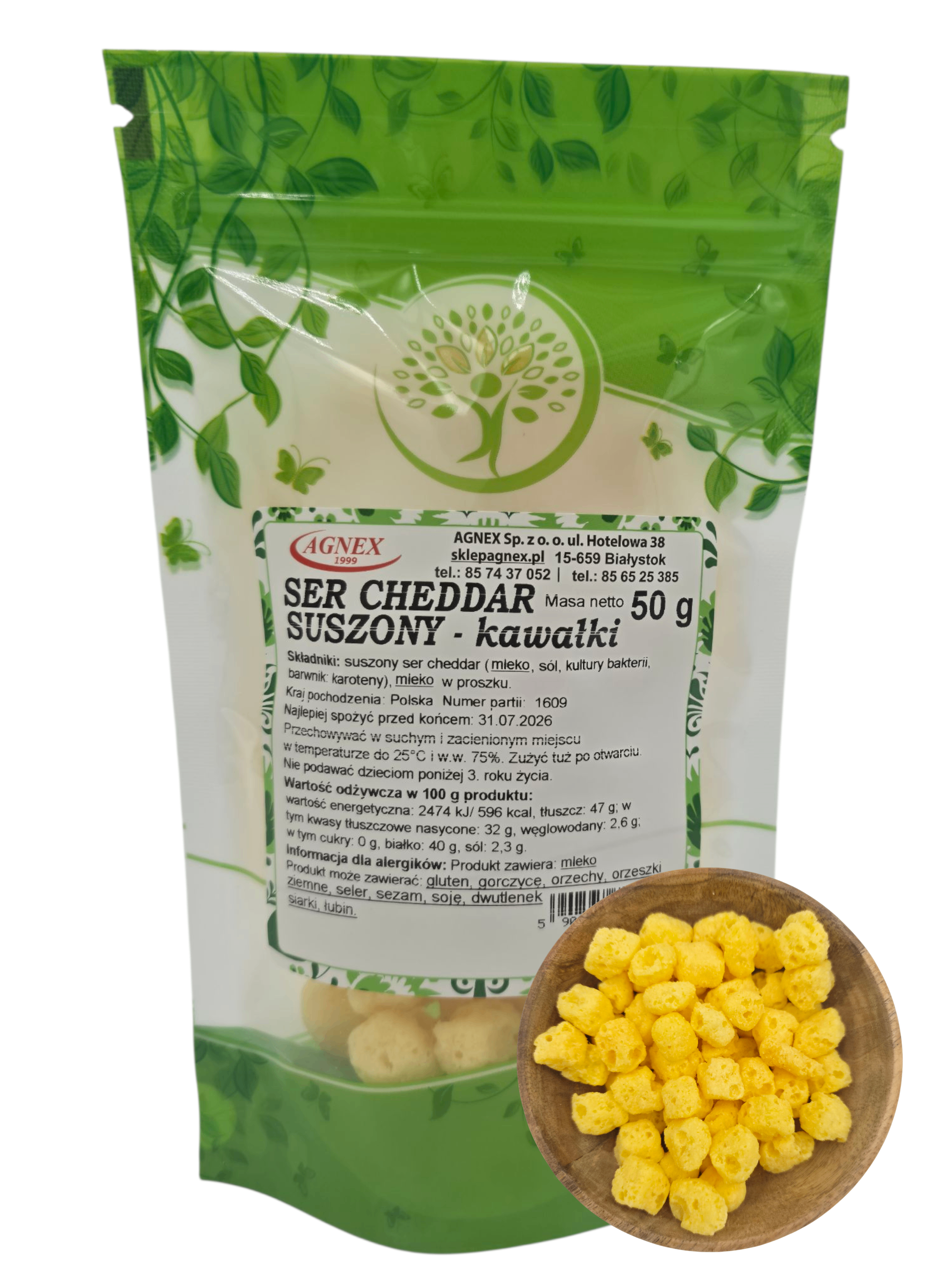 Ser cheddar suszony kawałki 50g