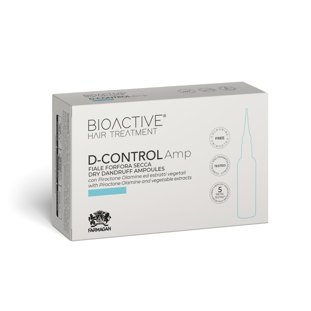 FARMAGAN D-CONTROL Ampułki do włosów z suchym łupieżem 10x7,5ml