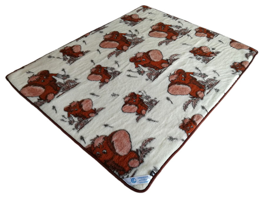 koc merynos australijski, wzór słonie 200x200 (+-5cm)