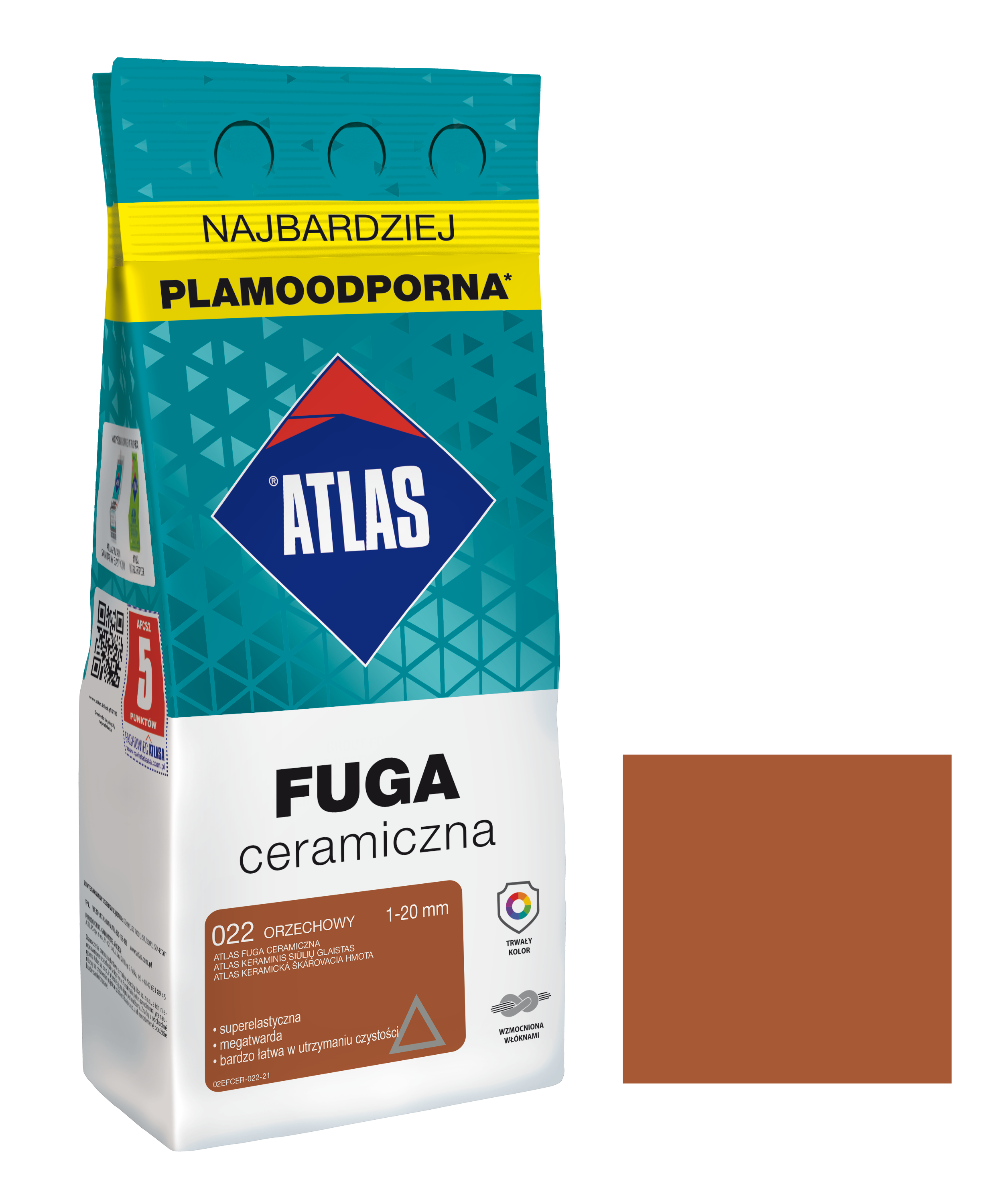 ATLAS FUGA CERAMICZNA 1-20MM 022 ORZECHOWA 2KG