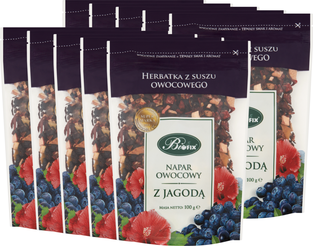BiFix susz do herbaty owocowej, owoce jagody, 100 g