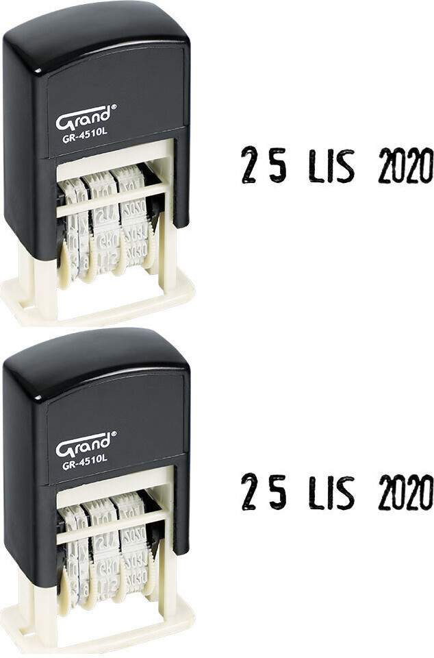 Datownik Grand GR-4510L, wersja literowo-cyfrowa, czarny