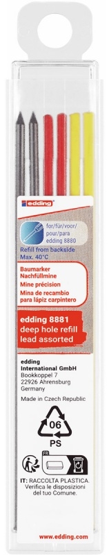 Wymienne wkłady edding e-8881 do ołówka e-8880 6 szt. mix kolorów
