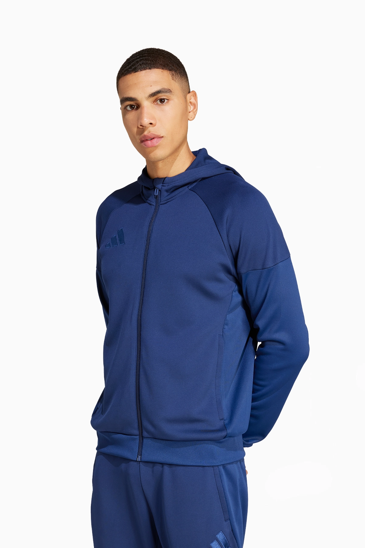 Bluza z kapturem adidas Tiro 25 Travel FZ - Granatowy