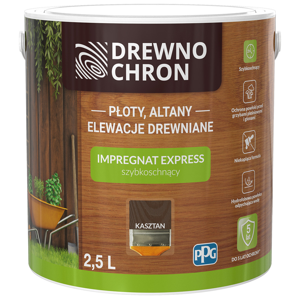 Impregnat Express Kasztan 2,5L Drewnochron