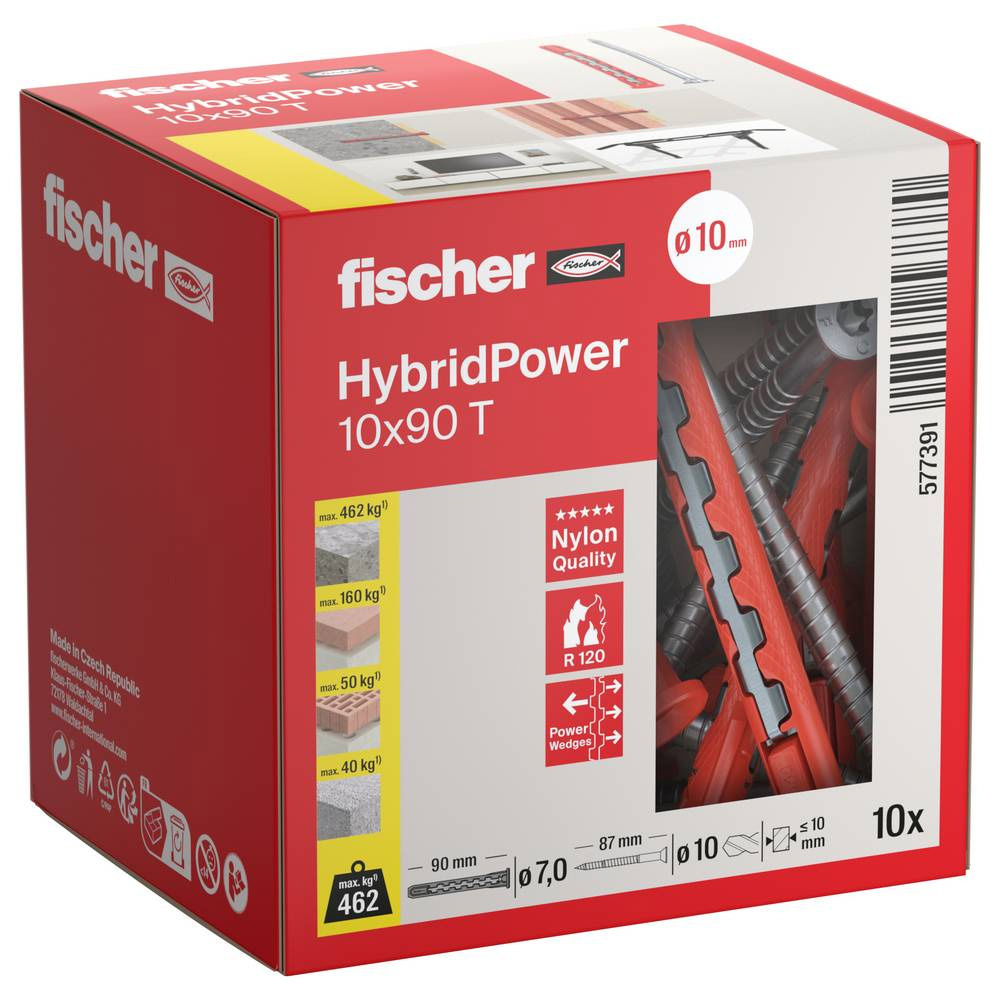 Kołek ramowy HybridPower 10x90mm 10 sztuk Fischer